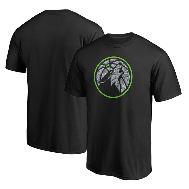 Men's Minnesota Timberwolves Black Static Logo T-Shirt